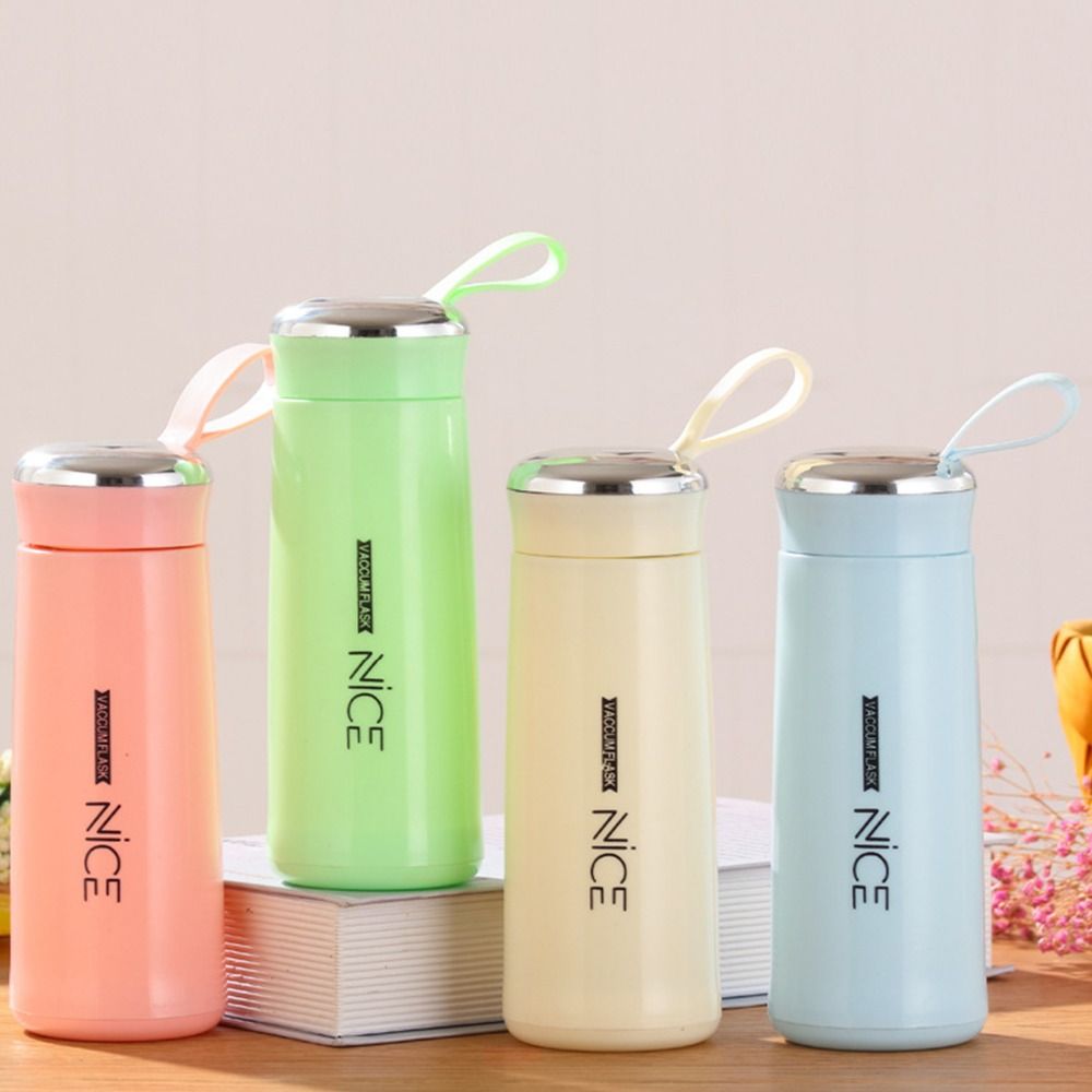 Portable Glass Cup 400ml Thermos Cup Leak-proof Fashion Water Cup Drinkware Thermos Kettle