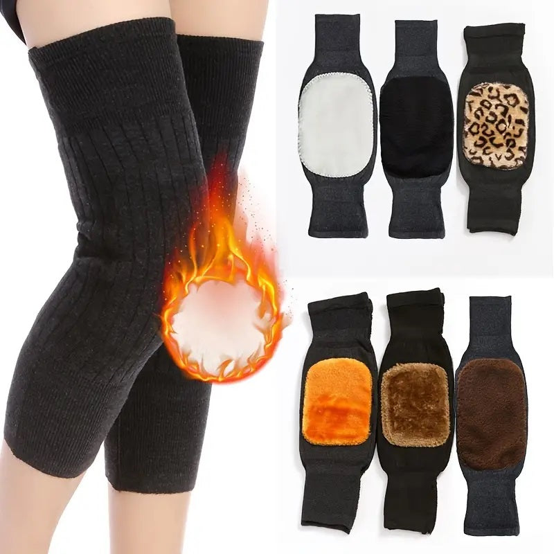 1Pair Unisex Cashmere Winter Knee Brace Thermal Leg Knee Warmer Sleeve Support Protector