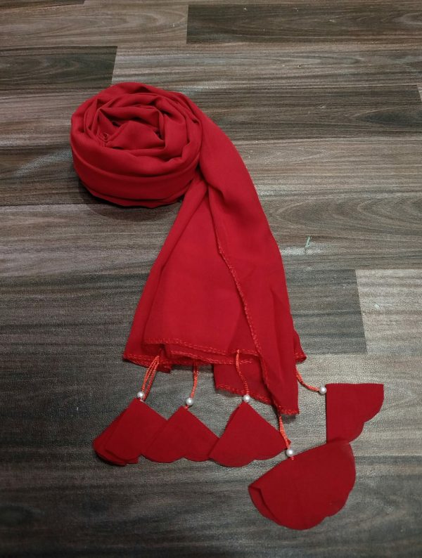 Fashion New Women Chiffon Bubble Scarf Solid Color Hijab Muslim Peals Long Tassel Love Flower Designer Jiyachic