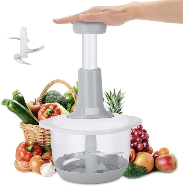 Manual Hand Push Chopper | Multi-functional Vegetable Meat Grinder, Grater, Chopper – 2 Liter (random Color)