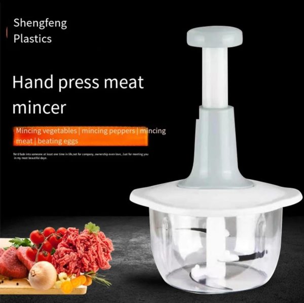 Manual Hand Push Chopper | Multi-functional Vegetable Meat Grinder, Grater, Chopper – 2 Liter (random Color)