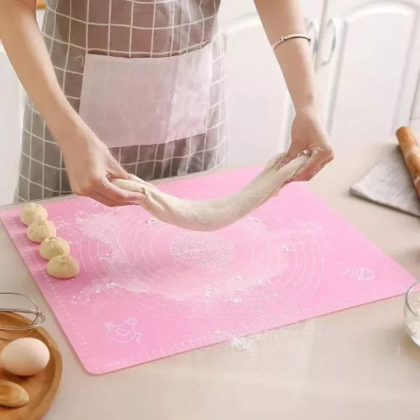 Silicone Baking Mat With Measurements Heat Resistant Cookie Sheet Oven Liner | Non Stick Flour Rolling Mat | Baking Mat Kneading Dough Pad – 40*50cm (random Color) Jiya Chic