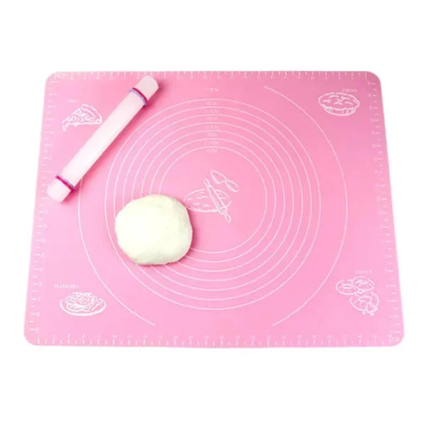 Silicone Baking Mat With Measurements Heat Resistant Cookie Sheet Oven Liner | Non Stick Flour Rolling Mat | Baking Mat Kneading Dough Pad – 40*50cm (random Color) Jiya Chic