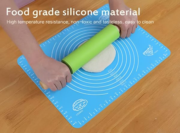 Silicone Baking Mat With Measurements Heat Resistant Cookie Sheet Oven Liner | Non Stick Flour Rolling Mat | Baking Mat Kneading Dough Pad – 40*50cm (random Color) Jiya Chic