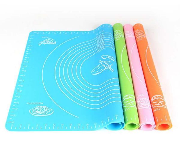 Silicone Baking Mat With Measurements Heat Resistant Cookie Sheet Oven Liner | Non Stick Flour Rolling Mat | Baking Mat Kneading Dough Pad – 40*50cm (random Color) Jiya Chic