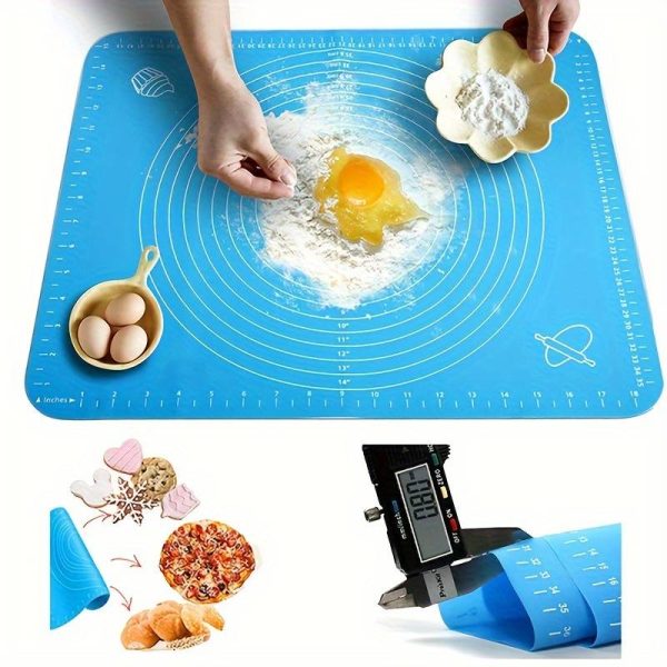 Silicone Baking Mat With Measurements Heat Resistant Cookie Sheet Oven Liner | Non Stick Flour Rolling Mat | Baking Mat Kneading Dough Pad – 40*50cm (random Color) Jiya Chic