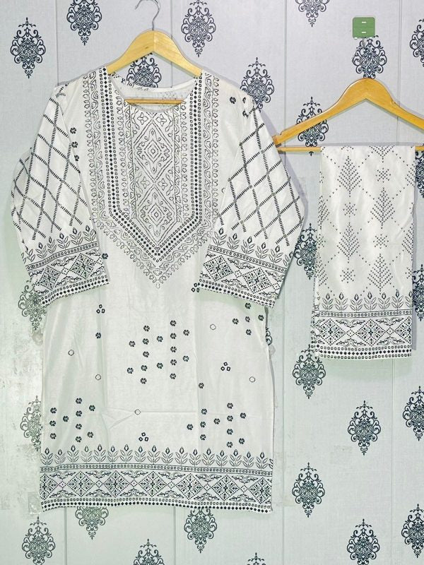 Summer Collection Linen Printed 2pc Dress Ready To Wear For Women Jiyachic